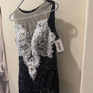 Elegant Black and Silver formal gown